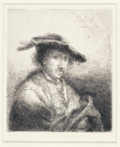Ung man med plymthatt, 1642 av Ferdinand Bol