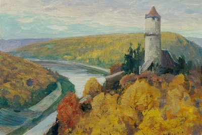 Vltava (från portföljen "16 vyer av tjeckiska landskap 