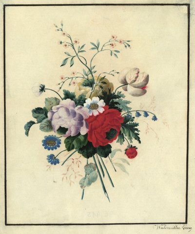 Rosor, tulpaner, prästkragar av Ferdinand Georg Waldmüller