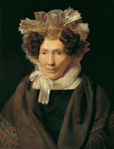 Gammal kvinna med en vit bandad huva av Ferdinand Georg Waldmuller