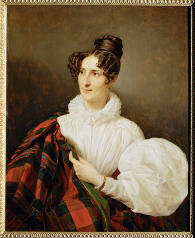 Dam i vit klänning av Ferdinand Georg Waldmuller