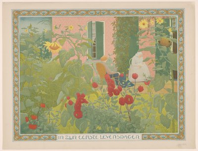 Två kvinnor med baby Under hans första dagar i livet (titel på objekt) av Ferdinand Hart Nibbrig (signed by artist)