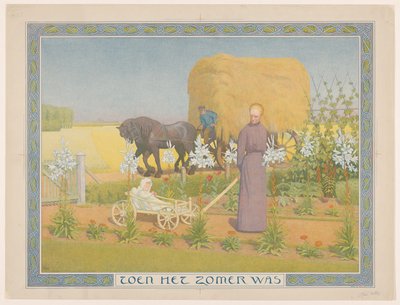 Kvinna med barn i vagnen När det var sommar (titel på objekt) av Ferdinand Hart Nibbrig (signed by artist)