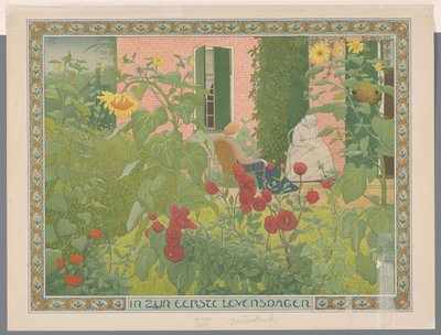 Två kvinnor med baby Under hans första dagar i livet (titel på objekt) av Ferdinand Hart Nibbrig