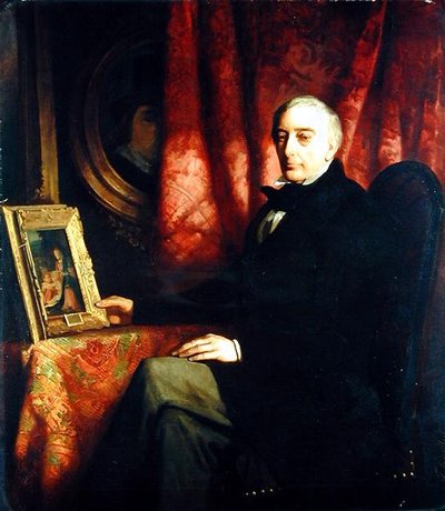 Porträtt av konstsamlaren Nicolaus Hudtwalcker, 1852 av Ferdinand Heilbuth