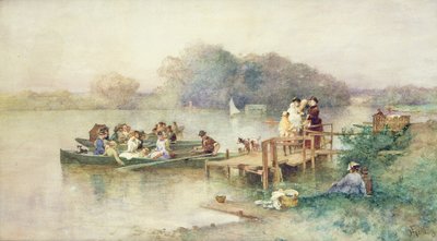 Bröllopsfesten (akvarell på papper) av Ferdinand Heilbuth
