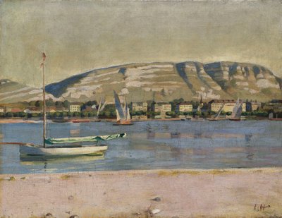 Genèves hamn och Saleve, 1878 av Ferdinand Hodler