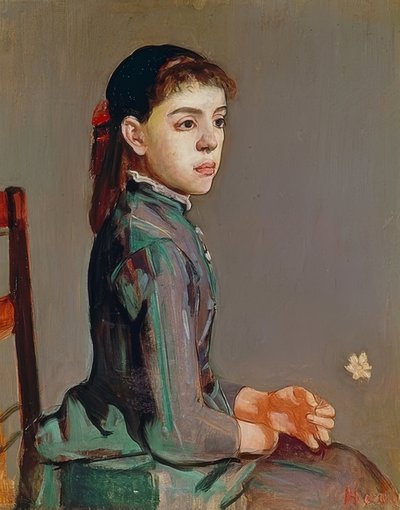 Ung flicka - Louise Duchosal. 1885 av Ferdinand Hodler