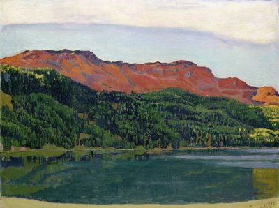 Lake Silvaplana med Piz Corvatsch av Ferdinand Hodler