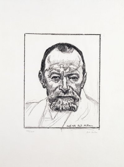 Självporträtt, ca. 1916-8 av Ferdinand Hodler