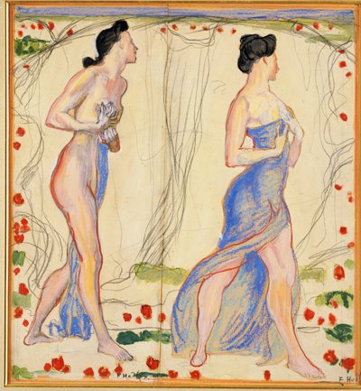 Studie för "Die Cempfindung I", c.1901-02 av Ferdinand Hodler