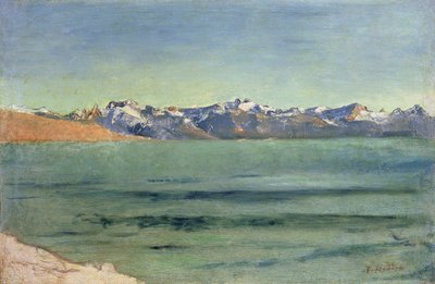 Soluppgång över Mont Blanc, ca 1890 av Ferdinand Hodler