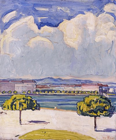 Quai du Mont-Blanc i Genève sett från Jardin Anglais, ca. 1910. av Ferdinand Hodler