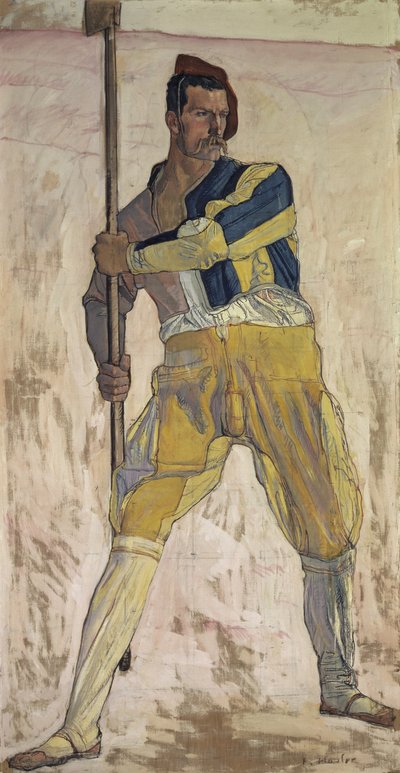 Krigare med hellebard, ca 1898 av Ferdinand Hodler