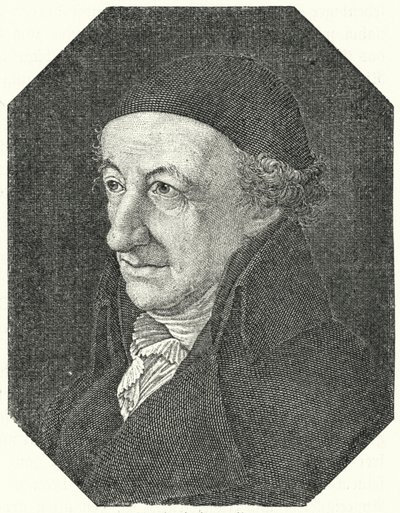Porträtt av den tyske poeten Christoph Martin Wieland i ålderdom (gravyr) av Ferdinand Jagemann