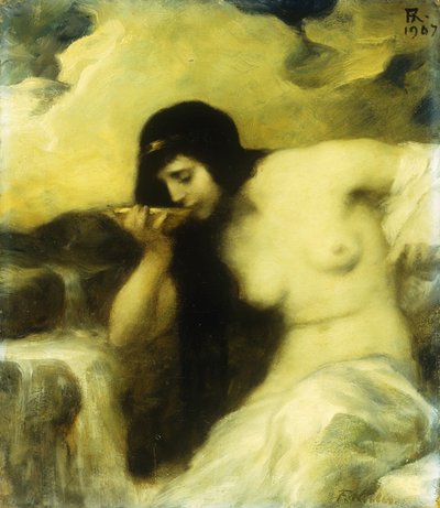 En nymf som dricker vid en källa, 1907 av Ferdinand Keller