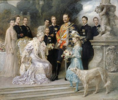 Gruppporträtt av den kejserliga familjen i samband med silverbröllopet 1906. av Ferdinand. Keller