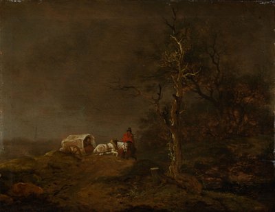 Åsklandskap med bondvagn av Ferdinand Kobell