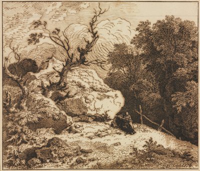 Eremit i ett skogslandskap, 1776. av Ferdinand Kobell