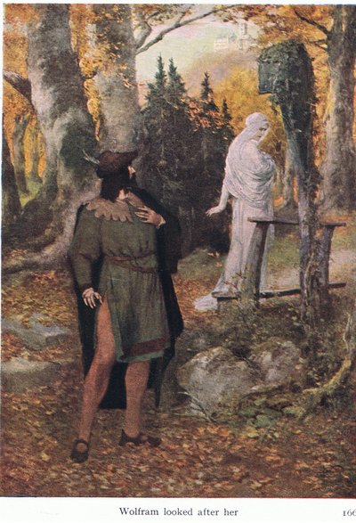 Wolfram tog hand om henne, illustration från The Stories of Wagner