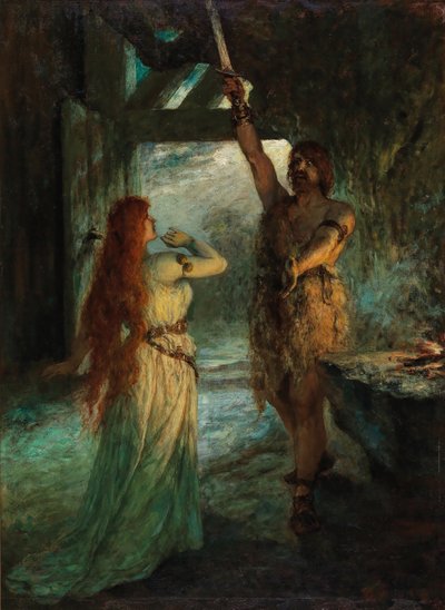 Valkyrie 1:a akten: Sieglinde och hennes bror Siegmund. av Ferdinand Leeke
