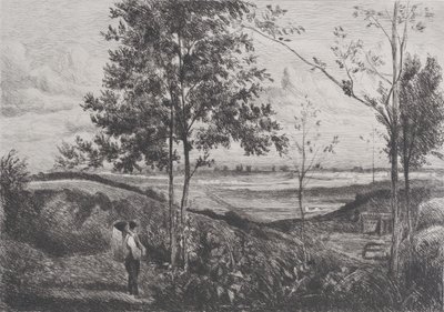 Landskap efter Corot, 1873-90. av Ferdinand Lefman