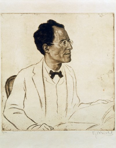 Porträtt av den österrikiska kompositören och dirigenten Gustav Mahler (Kalischt av Ferdinand Michl