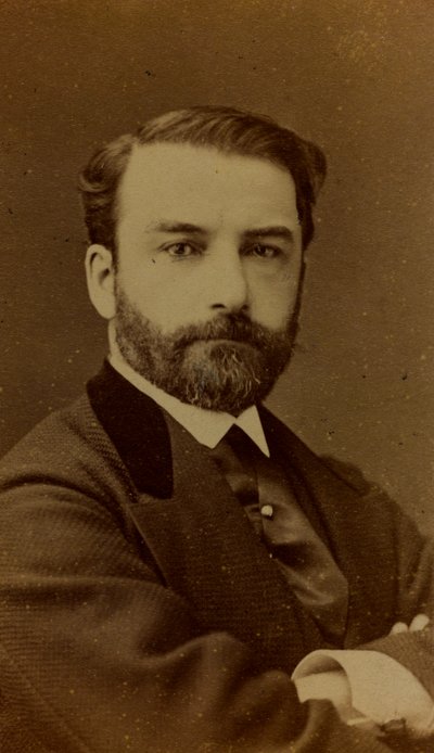 Porträtt av Léon Joseph Florentin Bonnat, fransk målare; visitkort av Ferdinand Mulnier