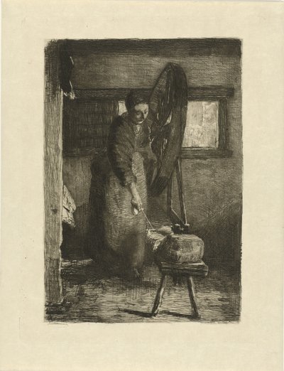 Spinster på jobbet På jobbet (titel på objekt) av Ferdinand Oldewelt