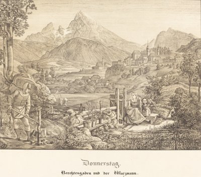Torsdag - Berchtesgaden och Watzmannberget (torsdag - Berchtesgaden och Watzmannberget) av Ferdinand Olivier