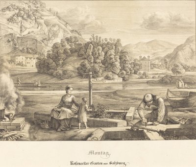 Måndag - Rosenecker Garden nära Salzburg (måndag - Rosenecker Garden nära Salzburg) av Ferdinand Olivier