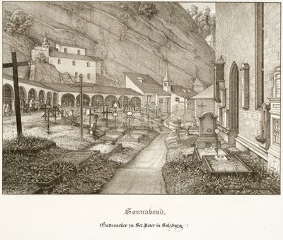 Lördag, lördag Peterskyrkans begravningsplats i Salzburg av Ferdinand Olivier
