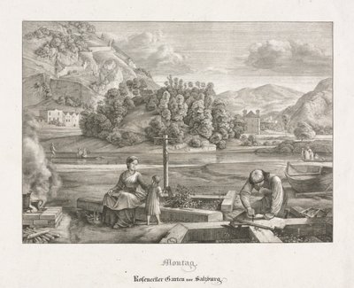Sju vyer i Salzburg och Berchtesgaden: Måndag: Rosenecker Garden Salzburg av Ferdinand Olivier