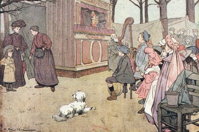 Galen teater, i Imagier of childhood, ca 1900 (gravyr) av Ferdinand Raffin