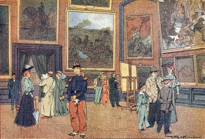 Louvren, i barndomens bildbok, ca 1900 (gravyr) av Ferdinand Raffin