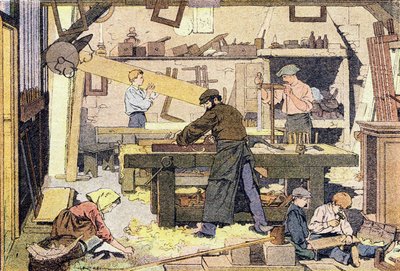 Snickaren, i barndomens bilderbok, ca 1900 (gravyr) av Ferdinand Raffin