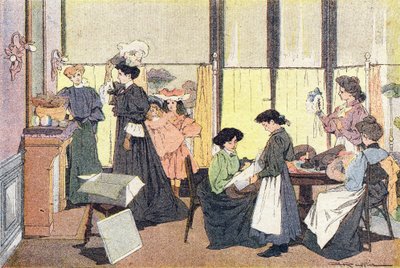 Modisten, i barndomens bildbok, ca 1900 (gravyr) av Ferdinand Raffin