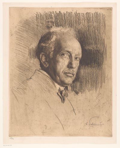 Porträtt av Richard Strauss av Ferdinand Schmutzer (signed by artist)
