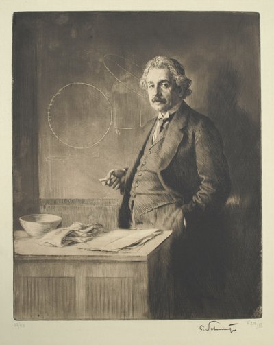 Porträtt av Albert Einstein 1879-1955, 1921 av Ferdinand Schmutzer