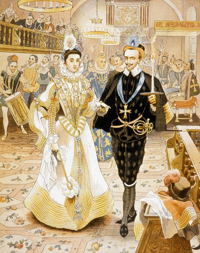 Franske kungen Henri III och facklans dans av Ferdinand Sigismund Bac