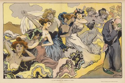 Dygd som föraktar kärlekens gåvor (färg litho) av Ferdinand Sigismund Bac