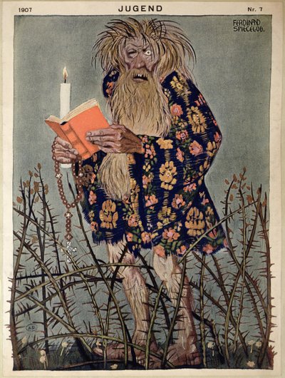 Ett troll, illustration från "Jugend", publicerad i München 1907 (lito i färg) av Ferdinand Spiegel