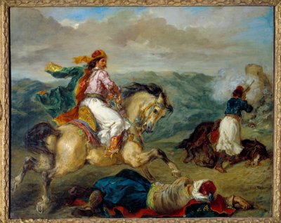 Ett avsnitt av kriget i Grekland. Målning av Eugene Delacroix (1798-1863) av Ferdinand Victor Eugene Delacroix
