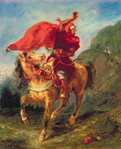 Arabisk ryttare som ger en signal av Ferdinand Victor Eugene Delacroix