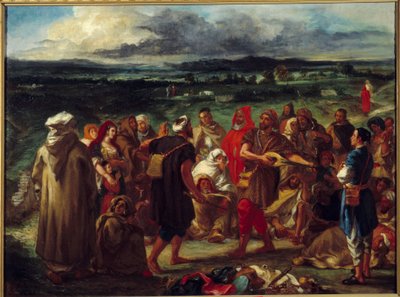 Arabiska gycklare. Målning av Eugene Delacroix (1798-1863) av Ferdinand Victor Eugene Delacroix