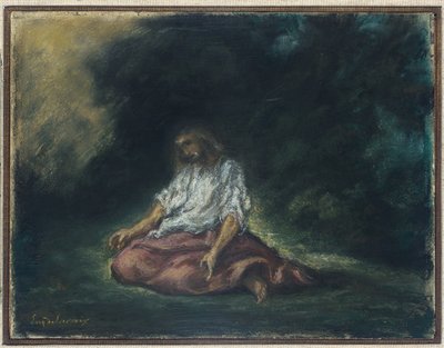 Kristus i Getsemane trädgård av Ferdinand Victor Eugene Delacroix