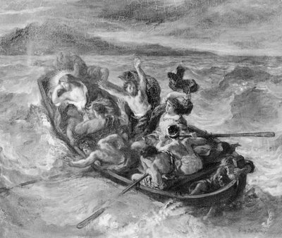 Kristus vid Galileiska sjön, 1853 (bw-foto) av Ferdinand Victor Eugene Delacroix
