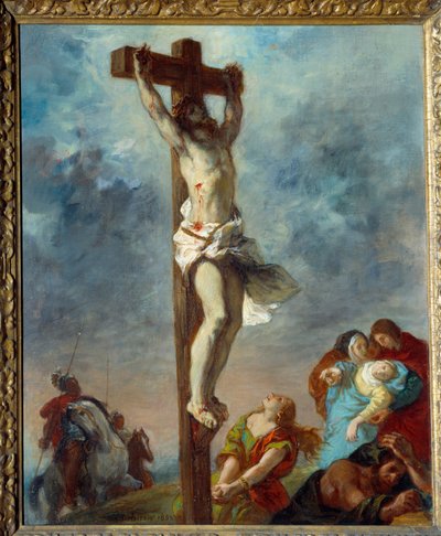 Kristus på korset. Målning av Eugene Delacroix (1798-1863) av Ferdinand Victor Eugene Delacroix