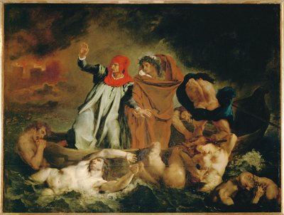 Dante och Vergilius... av Ferdinand Victor Eugene Delacroix