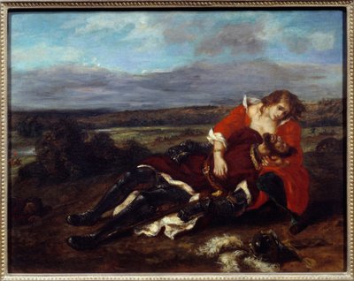 Laras död. Målning av Eugene Delacroix (1798-1863) av Ferdinand Victor Eugene Delacroix